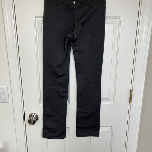 Athleta Small Fleece Lined Thermal Winter Straight Leg Pants Dark Gray - Picture 2 of 11
